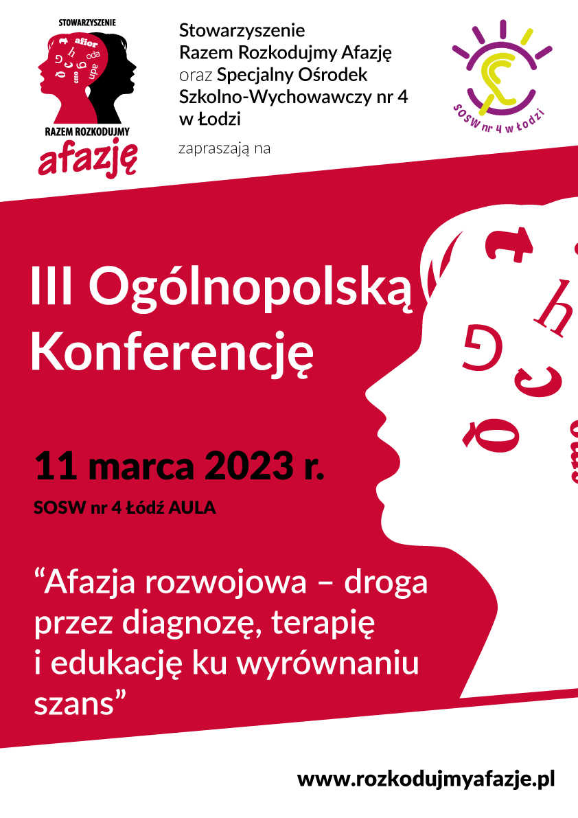 Plakat Ogólnopolskiej Konferencji Naukowej - Afazja